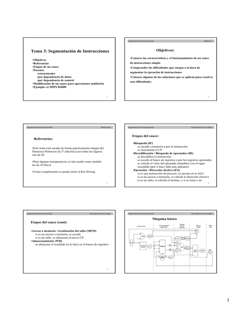 Tema 3: Segmentación De Instrucciones