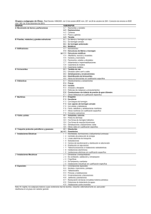 Grupos y subgrupos de obras y categorías de los contratos
