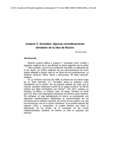Joaquín V. González: algunas consideraciones alrededor de la idea