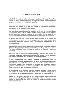 DOMINICOS EN PUERTO RICO Año 1514. Fray Antonio de