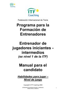 nivel de juego - Federación Colombiana de Tenis