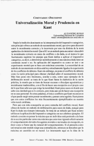Universalización moral y prudencia en Kant