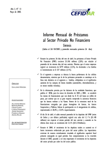 Informe Mensual de Préstamos al Sector Privado No Financiero