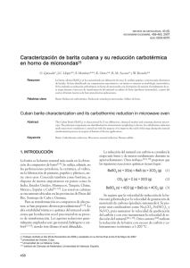 Caracterización de barita cubana y su reducción carbotérmica en