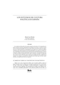 Los estudios de cultura política en España. Morán, María Luz (REIS