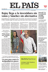 Rajoy llega a la investidura sin votos y Sánchez sin alternativa