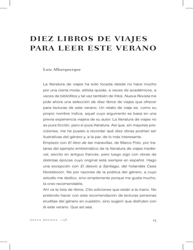 diez libros de viajes para leer este verano