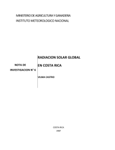 RADIACION SOLAR GLOBAL EN COSTA RICA