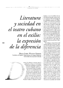 Literatura y sociedad en el teatro cubano en el exilio