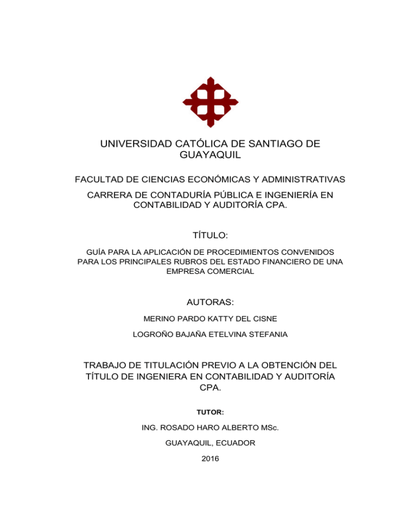 Procedimientos convenidos - Universidad Católica de Santiago de