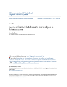 Los Beneficios de la EducaciÃ³n Cultural para la RehabilitaciÃ³n