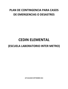 Plan de Contingencia para Casos de Emergencia o Desastres