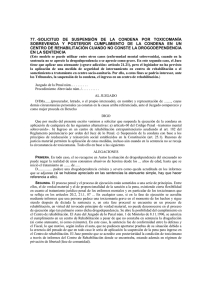 Solicitud Suspensi&oacute;n Condena por Drogadicci&oacute;n - Modelo
