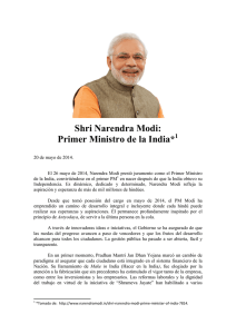 Shri Narendra Modi: Primer Ministro de la India*