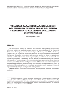 VOLUNTAD PARA ESTUDIAR, REGULACIÓN DEL ESFUERZO