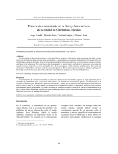 Percepción comunitaria de la flora y fauna urbana en la ciudad de