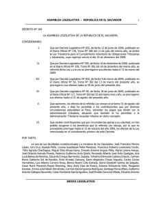 Decreto No 104 Prórroga Ley transitoria para el cumplimiento