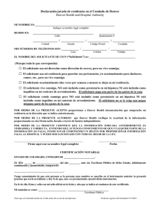 Declaración jurada de residencia en el Condado de