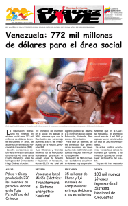Venezuela: 772 mil millones de dólares para el área social