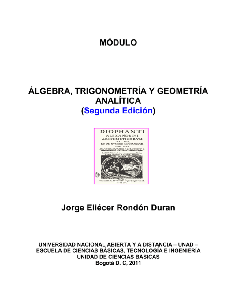 Modulo Algebraic Rewritten Modulo Algebra Trigonometria y Geometria Analitica 2011