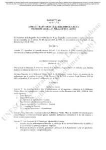 decreto 189 estructura interna de la biblioteca publica