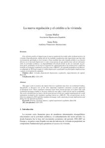 La nueva regulación y el crédito a la vivienda. Cuadernos