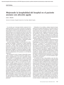 Mejorando la hospitalidad del hospital en el paciente anciano con