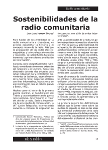 Sostenibilidades de la radio comunitaria