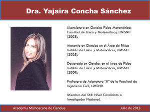 Dra. Yajaira Concha Sánchez - Academia Michoacana de Ciencias