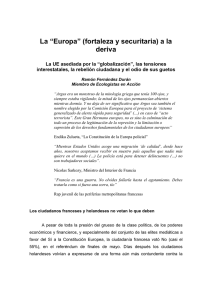 La “Europa” (fortaleza y securitaria) a la deriva