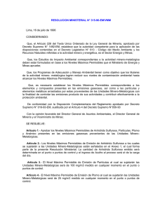 Resolución Ministerial N° 315-96-EM/VMM