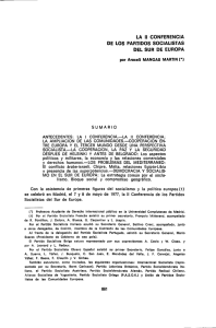 La II Conferencia de los Partidos Socialistas del Sur de Europa