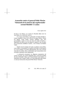 Acusación contra el general Pablo Macías Valenzuela de la muerte