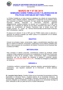 SEMINARIO POLITICAS NIIF PARA PYMES