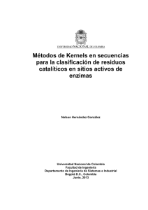 Métodos de Kernels en secuencias para la clasificación de residuos