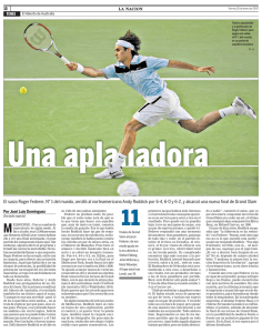 El suizo Roger Federer, N° 1 del mundo, arrolló al norteamericano
