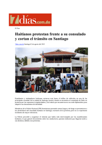 Haitianos protestan frente a su consulado y cortan