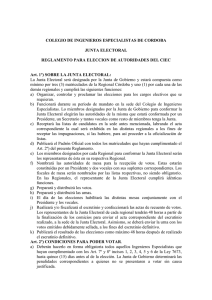 Reglamento Junta Electoral - Colegio de Ingenieros Especialistas