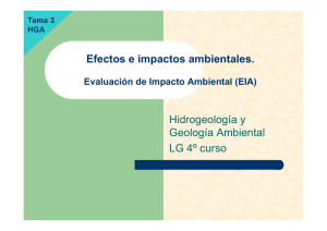 Efectos e impactos ambientales. Evaluación de Impacto Ambiental