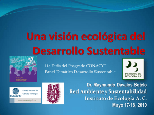 Dimensión Ecológica del Desarrollo Social y Económico Sustentable
