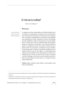 El mito de la multitud* - Revistas Universidad Santo Tomás