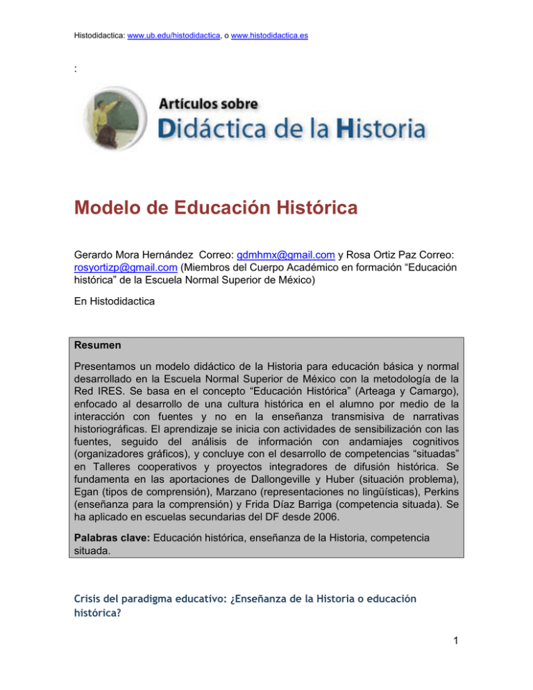 Modelo De Educación Histórica