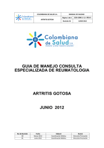 artritis gotosa - Colombiana de Salud