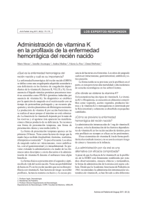 Administración de vitamina K en la profilaxis de la enfermedad