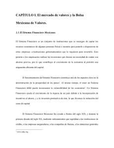 CAPÍTULO I. El mercado de valores y la Bolsa Mexicana de Valores.