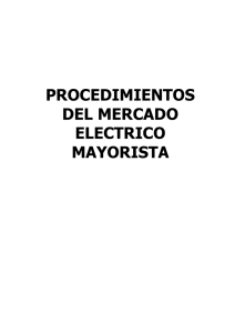 PROCEDIMIENTOS DEL MERCADO ELECTRICO MAYORISTA