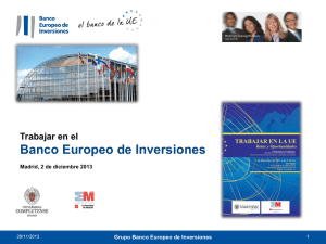 (BEI). Trabajar en el Banco Europeo de Inversiones