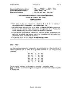 Universidad Nacional Abierta INT A LA PROB Y LA EST I ( 764