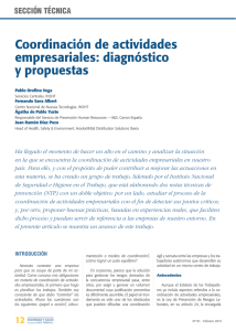 Coordinación de actividades empresariales: diagnóstico y propuestas