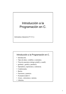 Introducción a la Programación en C.